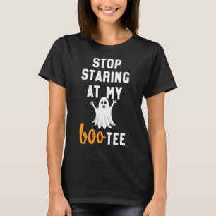 Stop Staring At My Boo-tee Funny Yoga Halloween T-Shirt