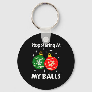 Stop Staring At My Funny Christmas Adult Xmas Orna Key Ring