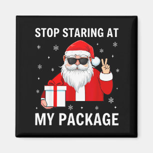 Stop Staring At My Package Christmas Adult Humor F Magnet