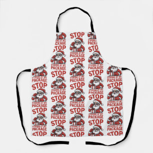 Stop Staring At My Package Snarky Christmas Santa Apron