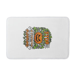 Stop Staring Pumpkins Halloween Ghosts Bats_1 Bath Mat