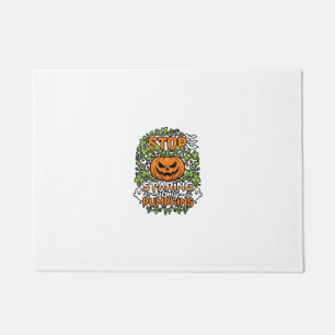 Stop Staring Pumpkins Halloween Ghosts Bats_1 Doormat