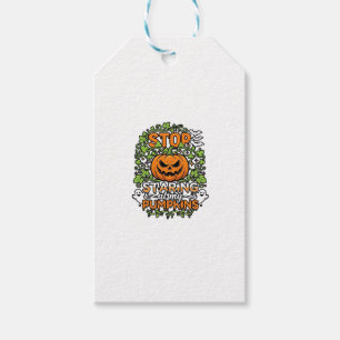 Stop Staring Pumpkins Halloween Ghosts Bats_1 Gift Tags