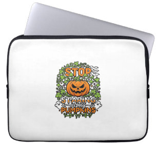 Stop Staring Pumpkins Halloween Ghosts Bats_1 Laptop Sleeve