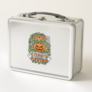Stop Staring Pumpkins Halloween Ghosts Bats_1 Metal Lunch Box