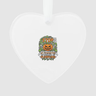 Stop Staring Pumpkins Halloween Ghosts Bats_1 Ornament