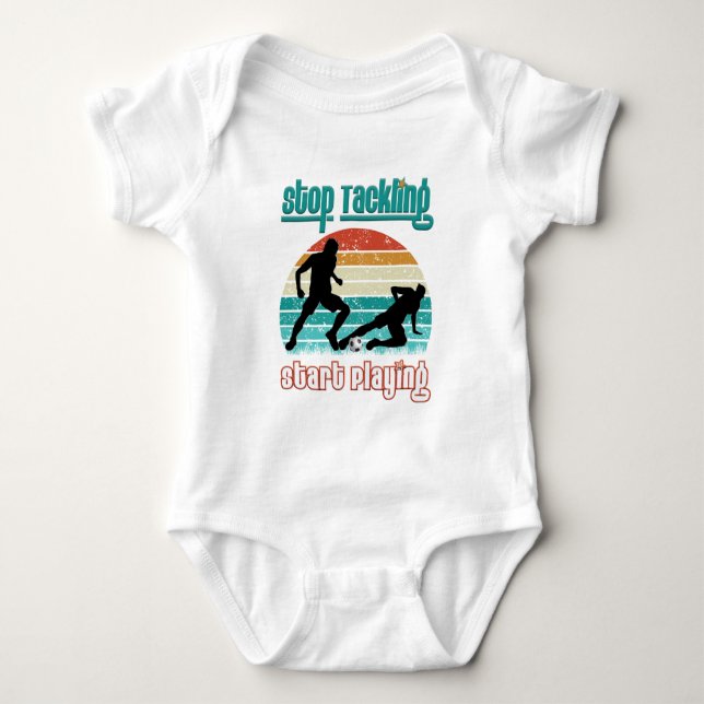 Stop Tackling Start Playing Baby Bodysuit (Front)