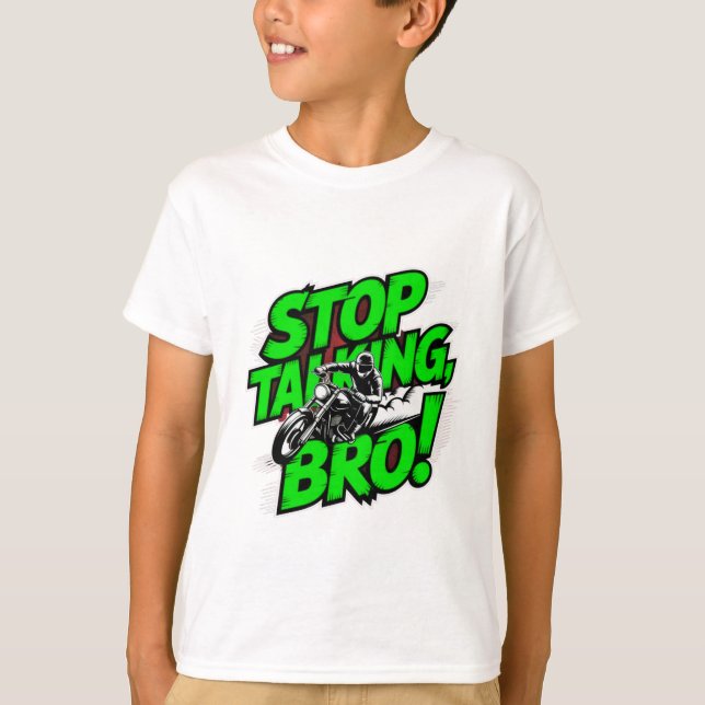 Stop Talking Bro – Bold Attitude T-Shirt Tri-Blend (Front)