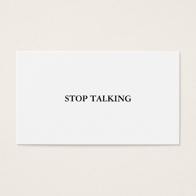 Stop Talking Card (Front)