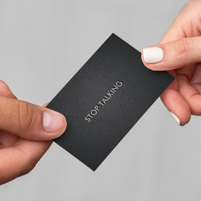 Stop Talking Funny Social Black Business Card (Creator Uploaded)