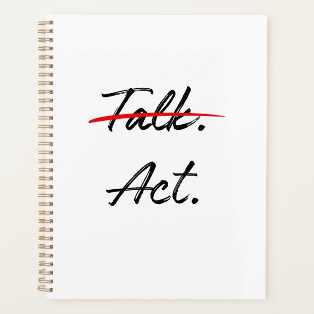 Stop Talking. Start Acting. – Clean Hustle Quote Planner (Front)