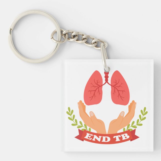Stop TB Tuberculosis - World TB Day Awareness  Key Ring (Front)