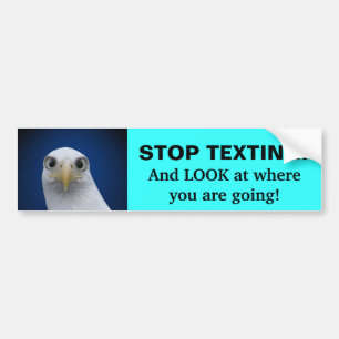 Stop Texting! Eagle Portrait Bumper Sticker