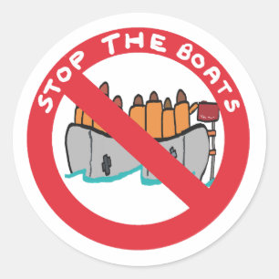 Stop The Boats Classic Round Sticker