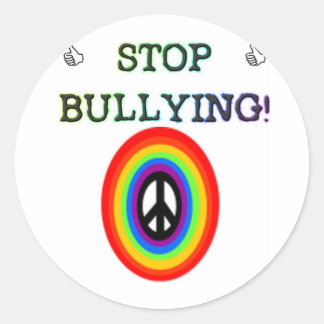 stop the bullying sign classic round sticker