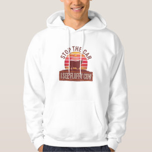 Stop The Car I See Fluffy Cow Retro Highland Lover Hoodie