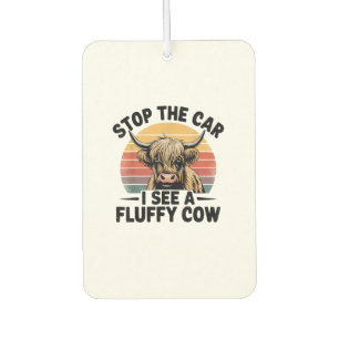 Stop The Car I See Fluffy Funny Cow Retro Highland Air Freshener