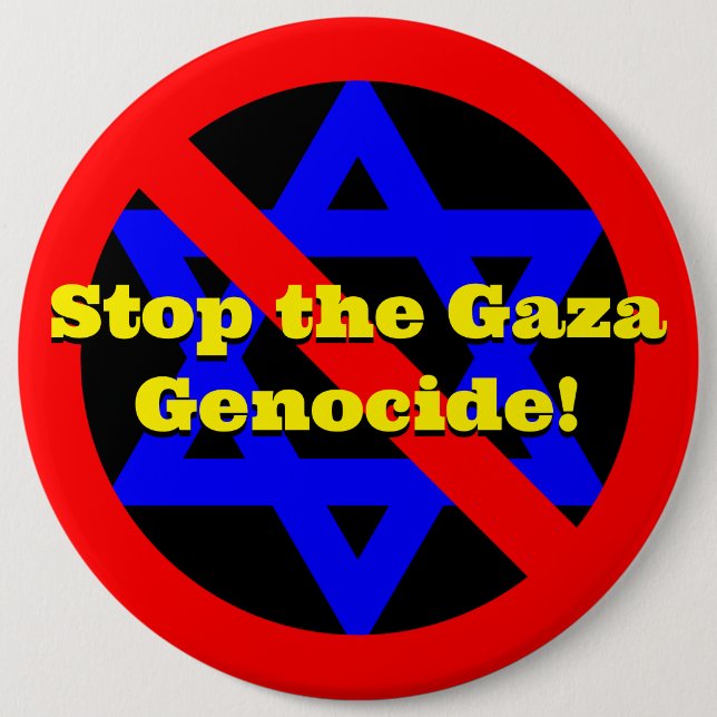 Stop the Gaza Genocide! 6 Cm Round Badge (Front)