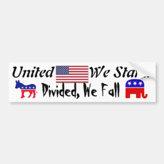 Stop the political divide - we are all Americans. Bumper Sticker