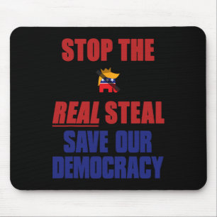 Stop The Real Steal Save Our Democracy - No Kings Mouse Mat