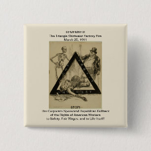 Stop the Republican Rollback of Workers Rights! 15 Cm Square Badge