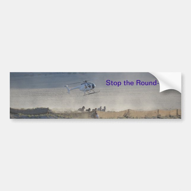 Stop the Round-ups of Wild Horses and Burros Bumper Sticker (Front)