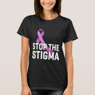 Stop The Stigma End Addiction Purple Ribbon Awaren T-Shirt