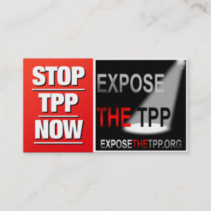 STOP THE TPP business cards