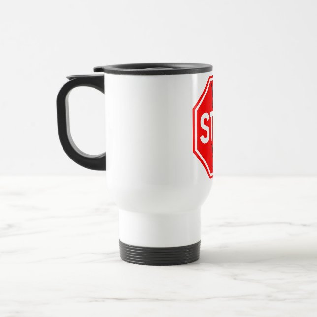 stop the war travel mug (Left)
