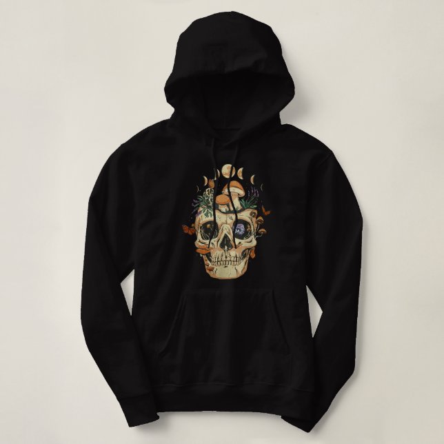 Stop Thinking Start Drinking Skull Beer Hinking Vi Hoodie (Design Front)