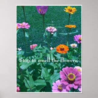 Stop to smell the flowers poster