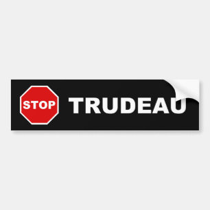 Stop Trudeau Bumpersticker (Black) Bumper Sticker