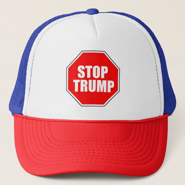 "STOP TRUMP" TRUCKER HAT (Front)