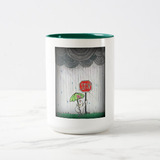 STOP. Two-Tone COFFEE MUG