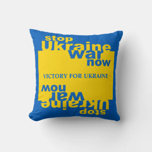 Stop Ukraine War Now Flag Victory for Ukraine Cushion