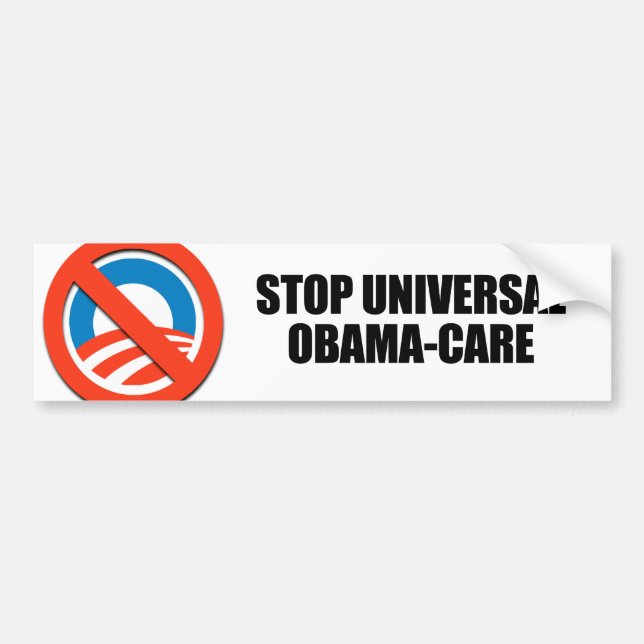 Stop Universal Obama-care Bumper Sticker (Front)