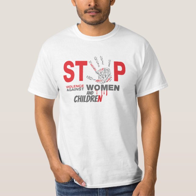 Stop violence against women & children T-shirt,  T-Shirt (Front)
