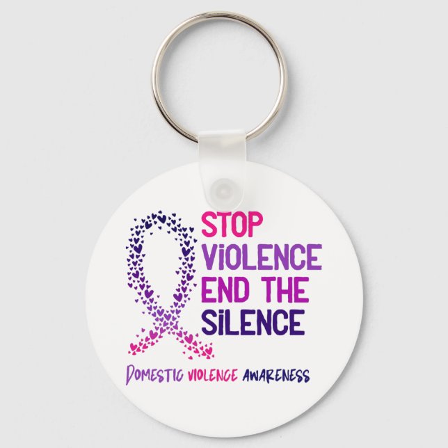 Stop Violence and the Silence Domestic Violence Aw Key Ring (Front)
