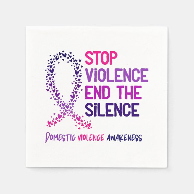 Stop Violence and the Silence Domestic Violence Aw Napkin (Front)