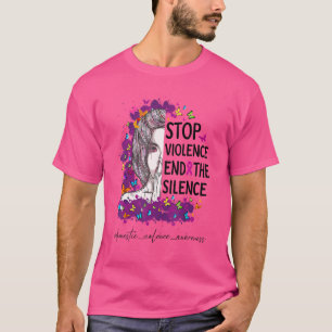 Stop Violence End Silence Domestic Violence Awaren T-Shirt