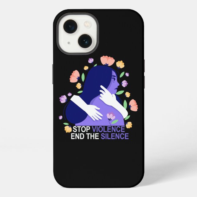 Stop Violence End The Silence Quote iPhone Case (Back)