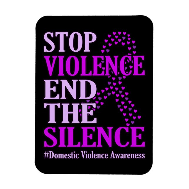 Stop Violence Support Domestic Violence Awareness Magnet (Vertical)