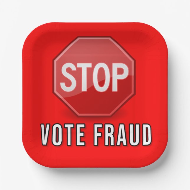 Stop Vote Fraud Paper Plate (Front)