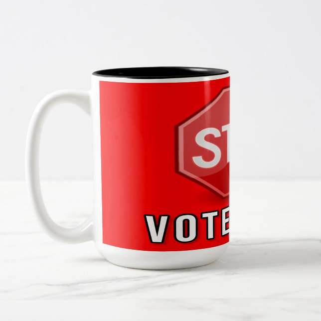 Stop Vote Fraud Two-Tone Coffee Mug (Left)