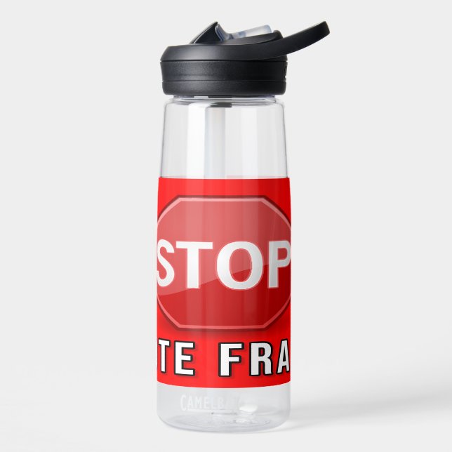 Stop Vote Fraud Water Bottle (Left)