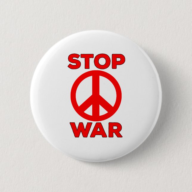 Stop War 6 Cm Round Badge (Front)