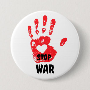 Stop war 7.5 cm round badge