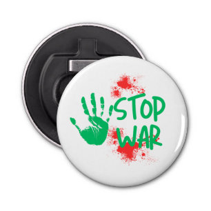 Stop War – Bold Handprint Anti-War Graphic Design Bottle Opener