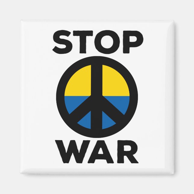 Stop War Flag of Ukraine Magnet (Front)