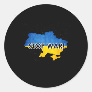 Stop War In Ukraine Support Ukrainians No War  Classic Round Sticker